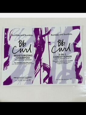 Bumble And Bumble Curl Moisturizing Shampoo And 3-in-1Conditioner Travel Size .